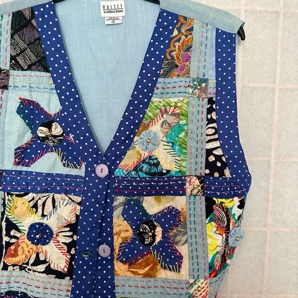 Vintage embroidered colorful vest - Picture 3 of 4